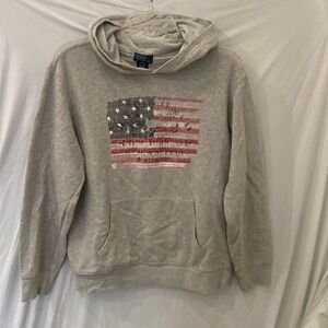 Polo Ralph Lauren grey USA flag Hoodie XL Long Sleeve